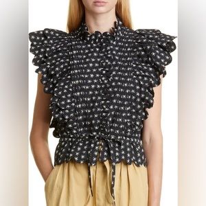 Sea New York Pascala Floral Print Ruffle Blouse, Size 6